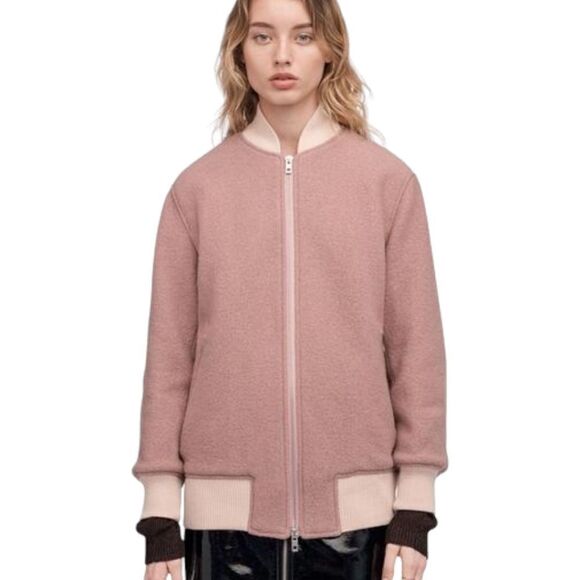 LIKE NEW Rag & Bone Women's Oversized Elle Bomber Jacket in Mauve Size S/P - Picture 2 of 11